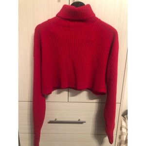 PLT Red knit turtleneck